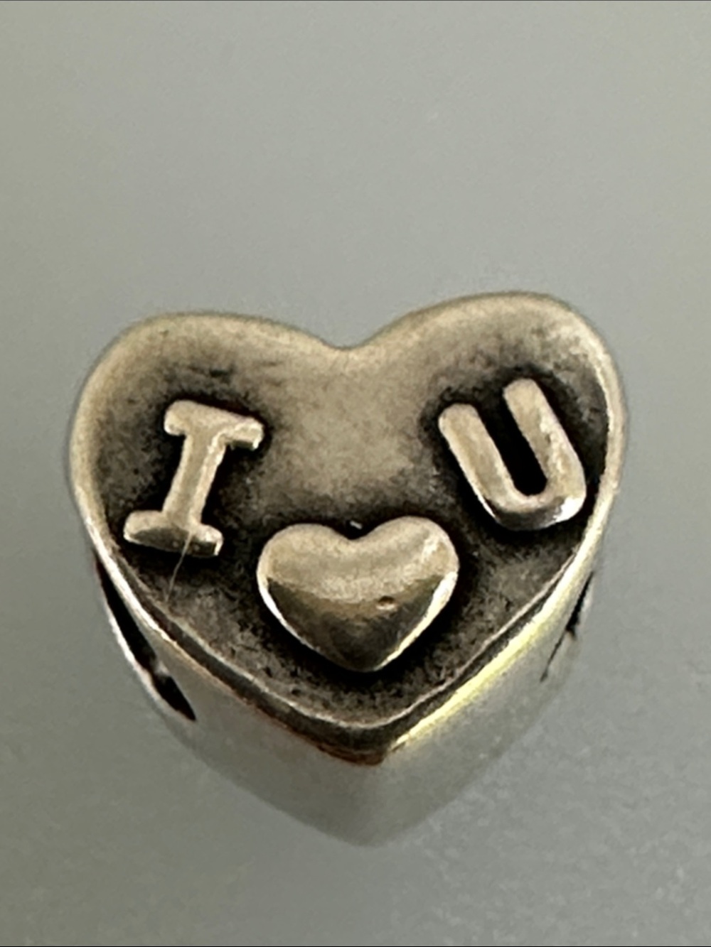 Pandora Silver Heart 'I ♥ U' Charm Italy